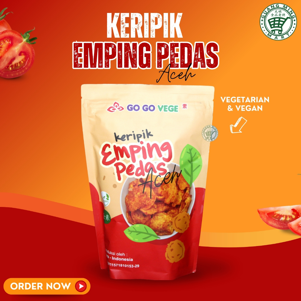 

GOGO Vege Keripik Emping Pedas 170gr / Snack Vegetarian