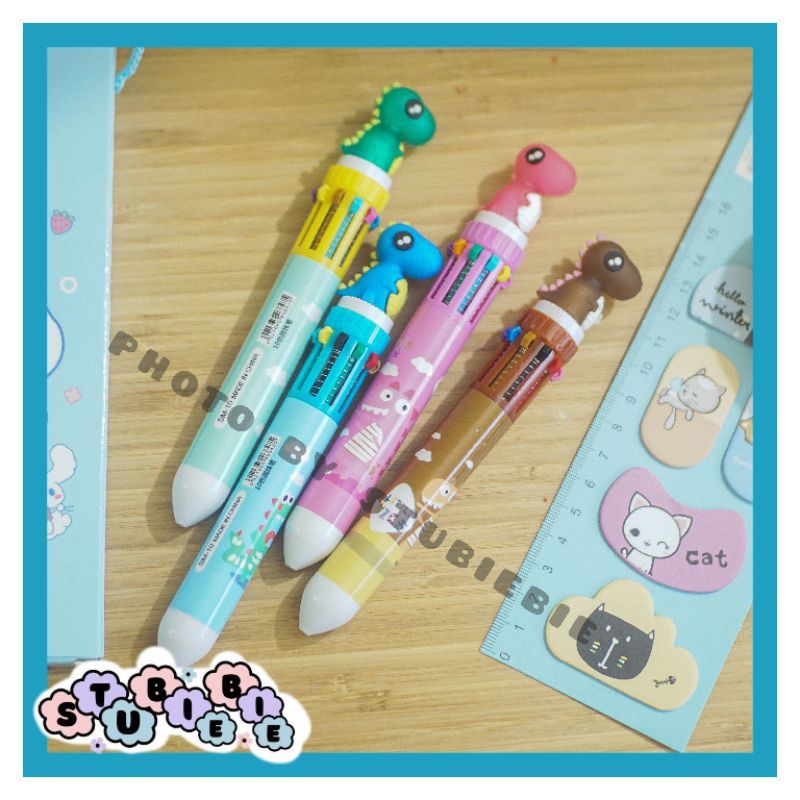 

Pulpen 10warna dinosaurus Pen Anak Cowok Bolpen Bolpoint Dino warna Alat tulis