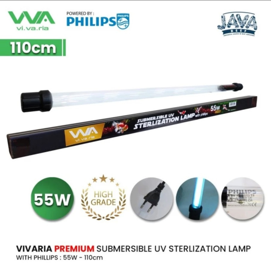 VIVARIA UVC WITH PHILIPS 55W 110CM ULTRAVIOLET AQUARIUM LAMPU UV POND