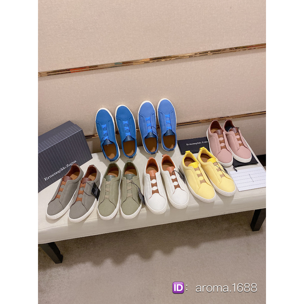 Sepatu olahraga Zegna, sepatu hoodie orang malas