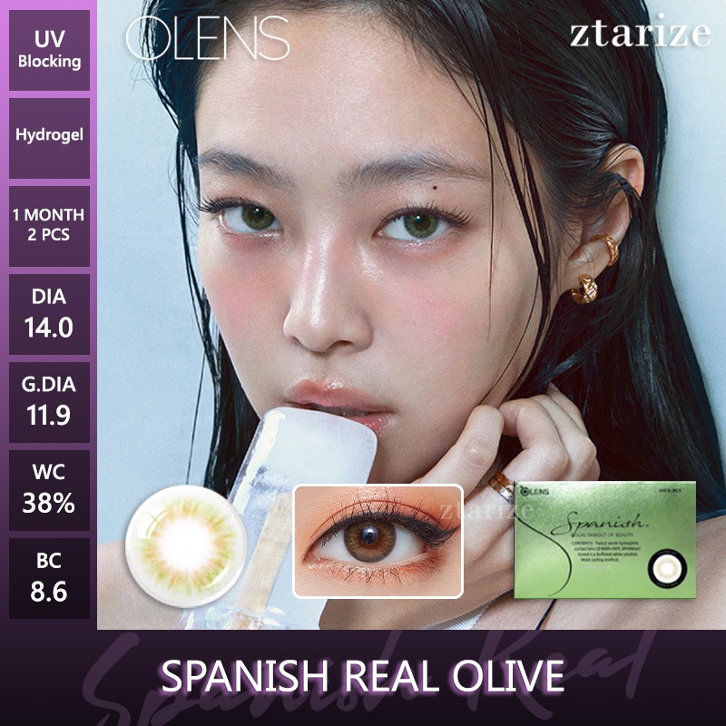 ztarize - Ready Stock - OLENS 🇰🇷 Spanish Real Olive 1 Month Soft Contact Lens 1 Pair - OLENS x BLACK