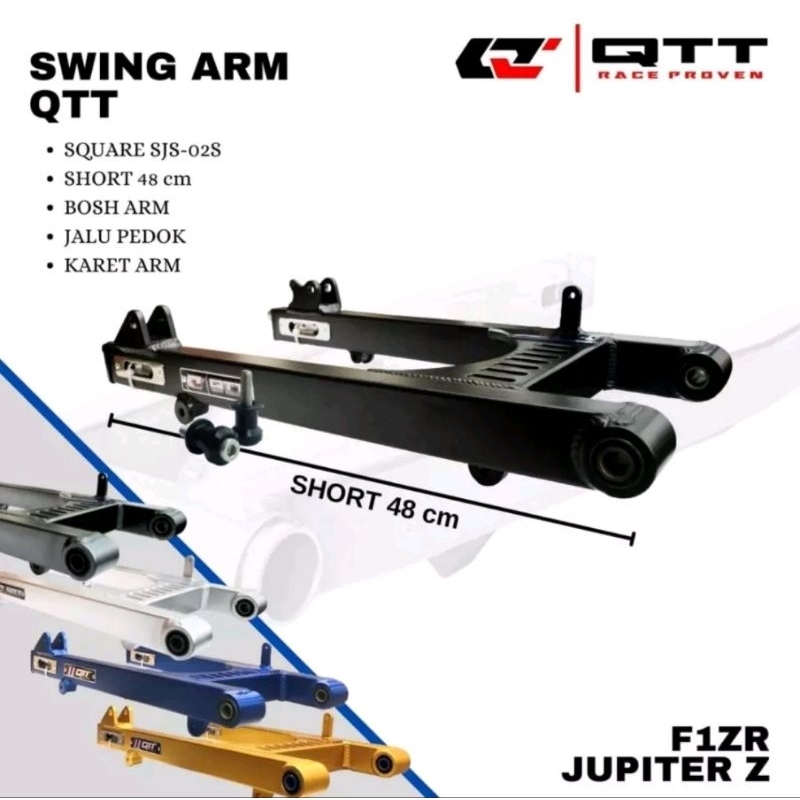swing arm arem lengan ayun QTT long short 48cm 52cm f1zr force1 f1z fiz vega R crypton champ alfa si
