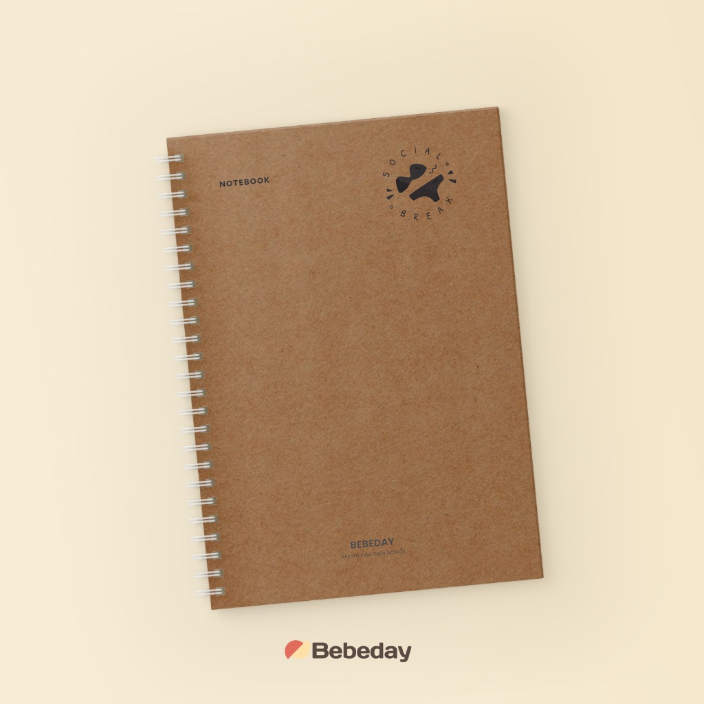 

Bebeday - Kraft Notebook A5 | Kraft Paper | Buku Catatan | Kraft Spiral Notebook | Buku Agenda Kraft | Seri Social Break