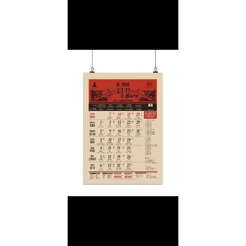 

Kalender Jawa Tahun 1958 Penanggalan Hari Baik untuk Tahun 2024 Bulan Juli - Bulan Juli 2025