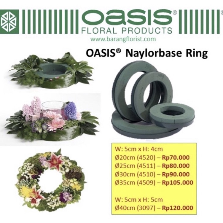 Super Peminat  Oasis Naylorbase Ring Diameter 25 cm Kode 4511 Oasis Ring Bulat Oasis Bulat Busa Basa