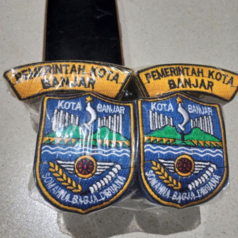 Logo PEMERINTAH KOTA BANJAR 1 SET/2 Biji Bet bordir full