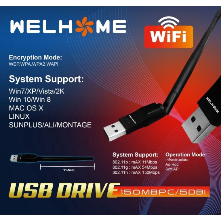 KODE J42B Dongle Wifi Welhome  Dongle Wifi Set Top Box welhome Murah  USB Wifi Dongle Murah  Dongle 