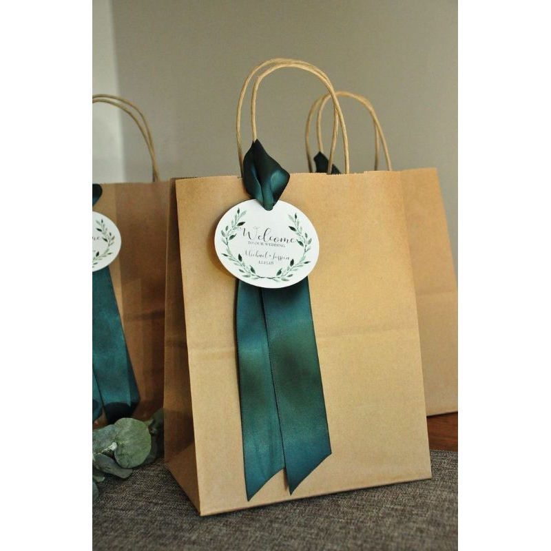 

PAPER BAG / TAS SOUVENIR WEDDING WAFER BISKUIT MINUMAN CUSTOM DESAIN