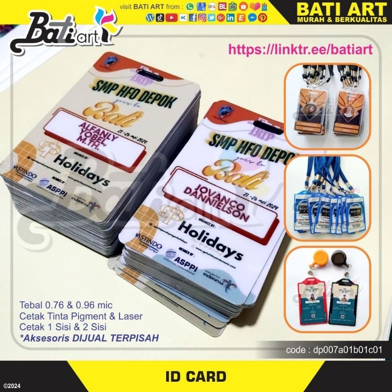 

Cetak ID Card / Visitor / Kartu Pelajar Pigment 0.76 mm