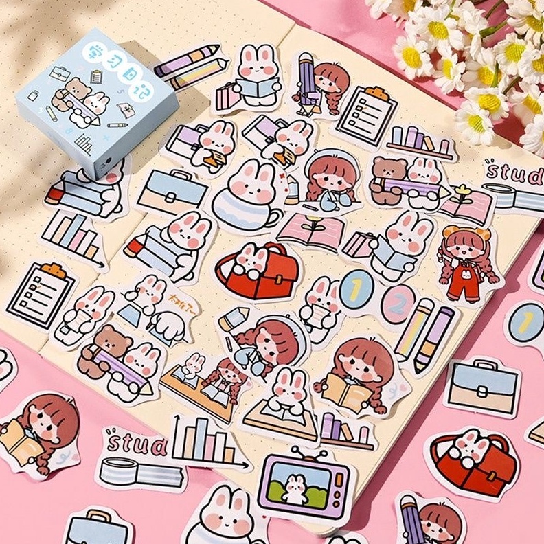 

PRAKTIS 3pcs set Stiker Aneka Desain Kartun Untuk Dekorasi Diaryscrapbook DIY