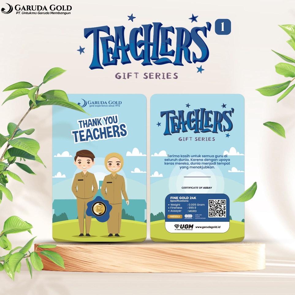 KODE N82L Gift Series Terimakasih Guru Emas Murni Logam mulia 24 karat Garuda Gold Original Berserti