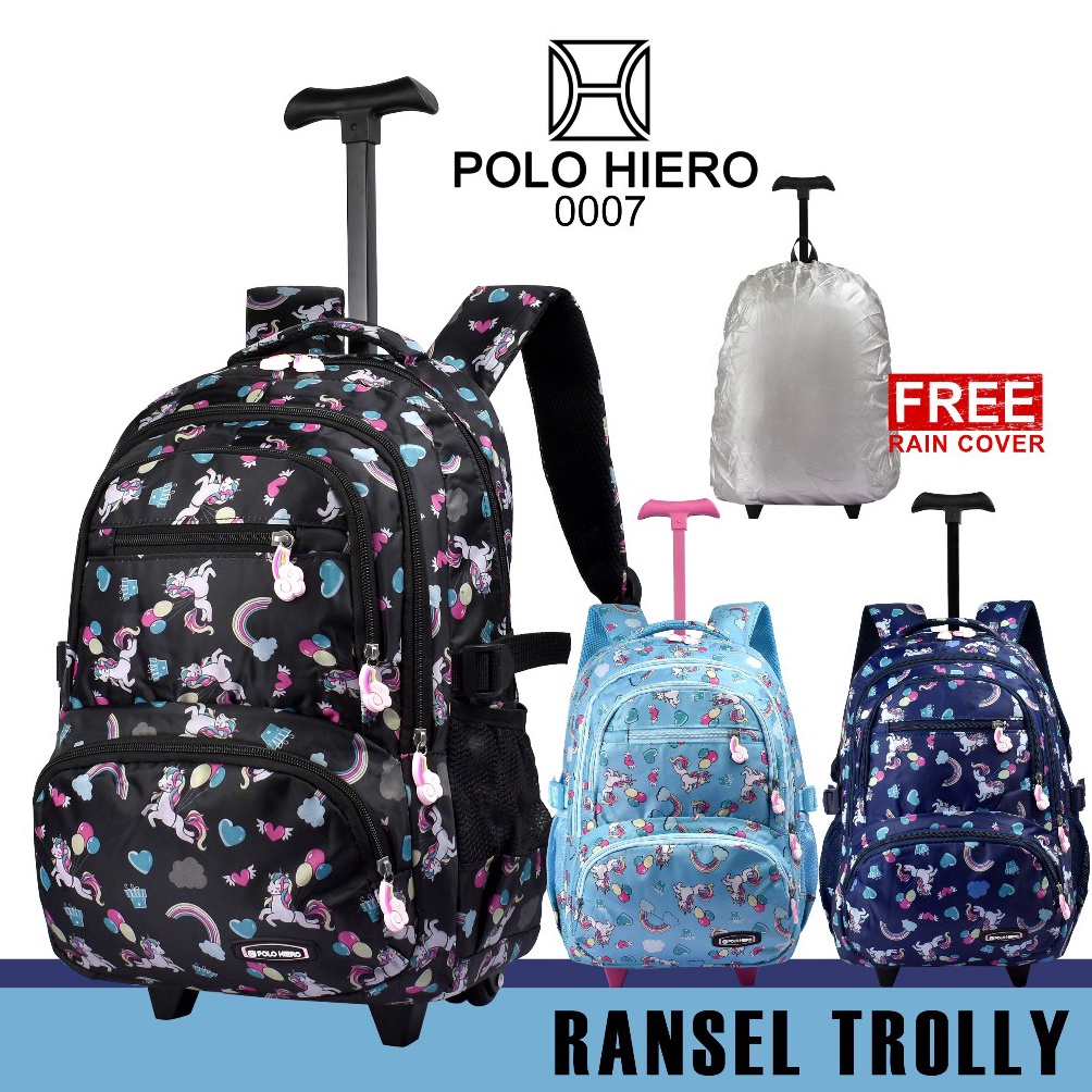 KODE A16V Polo Hiero Tas Trolly Polo Hiero 7 Tas Roda Ransel Sekolah Tas Trolly Anak