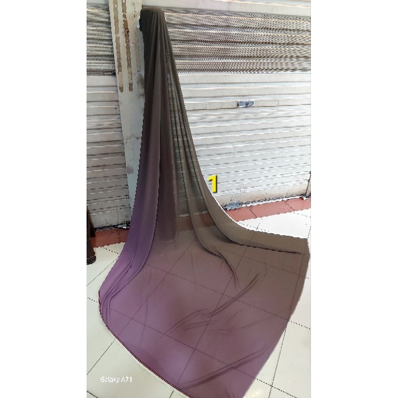 Kain bahan chiffon gradasi / bahan sifon pelangi / bahan ceruty gradasi