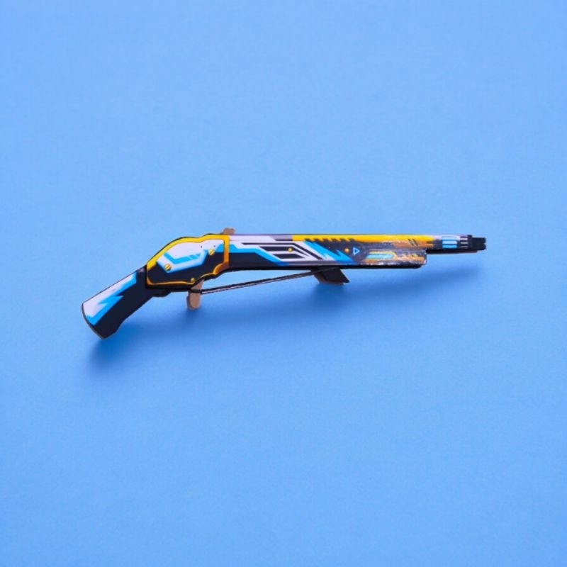 Pistol mainan kayu SG Parot FF tembakan karet