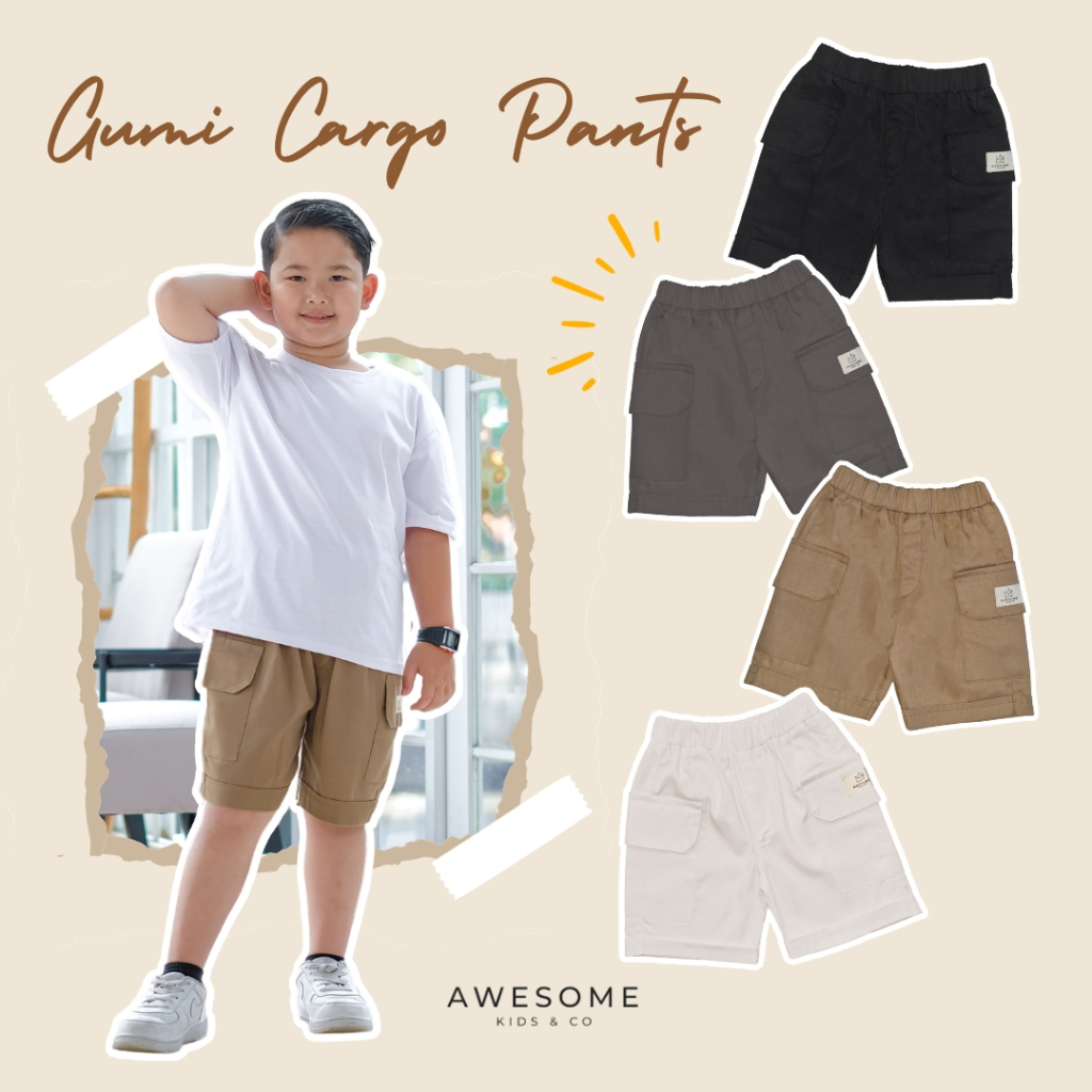 Gumi Cargo Pants Celana Pendek Anak Cowok Laki Laki Celana Cargo Anak Remaja