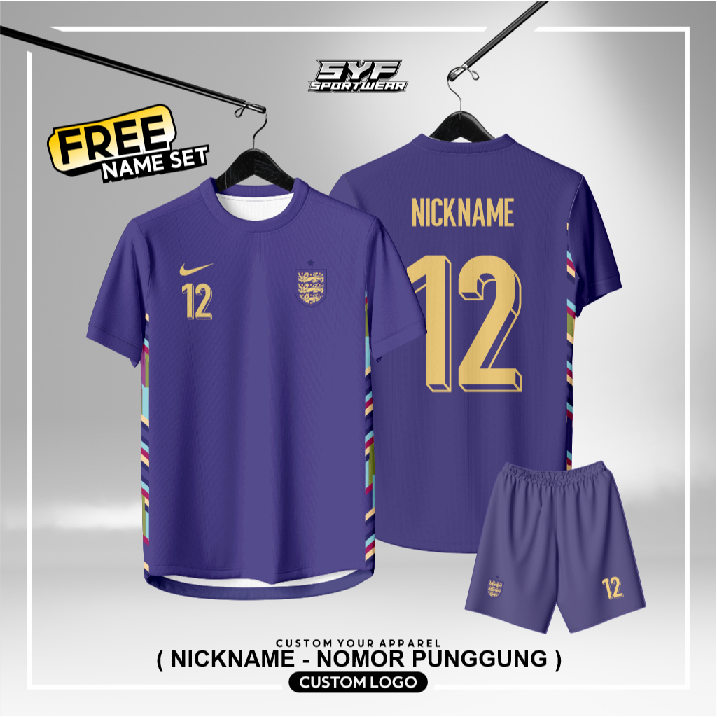 JERSEY BOLA ENGLAND AWAY LIGA EURO 2024-2025 FULL PRINTING PREMIUM GRATIS NAMA PUNGGUNG