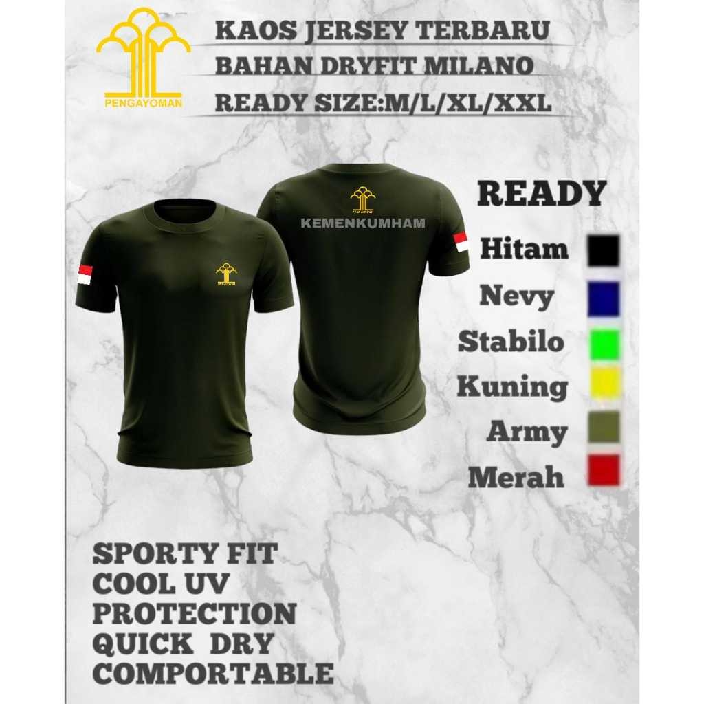 KAOS JERSEY KEMENKUMHAM /KAOS POLOS KEMENKUMHAM /BAHAN DRYFIT MILANO