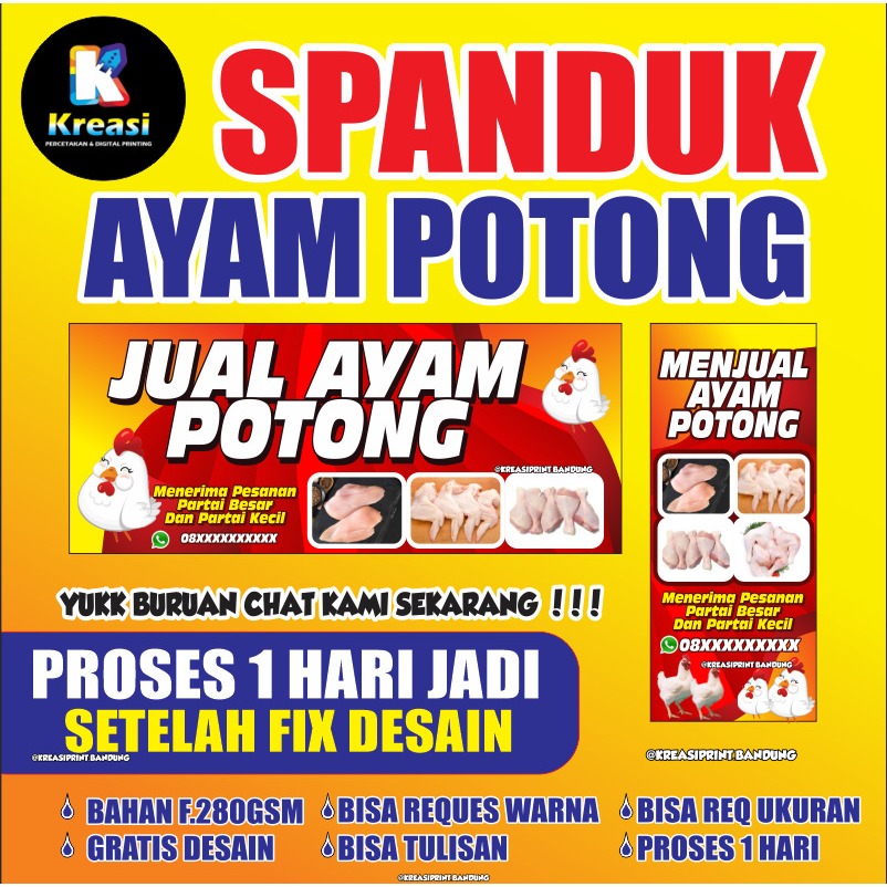 spanduk ayam potong / banner ayam potong