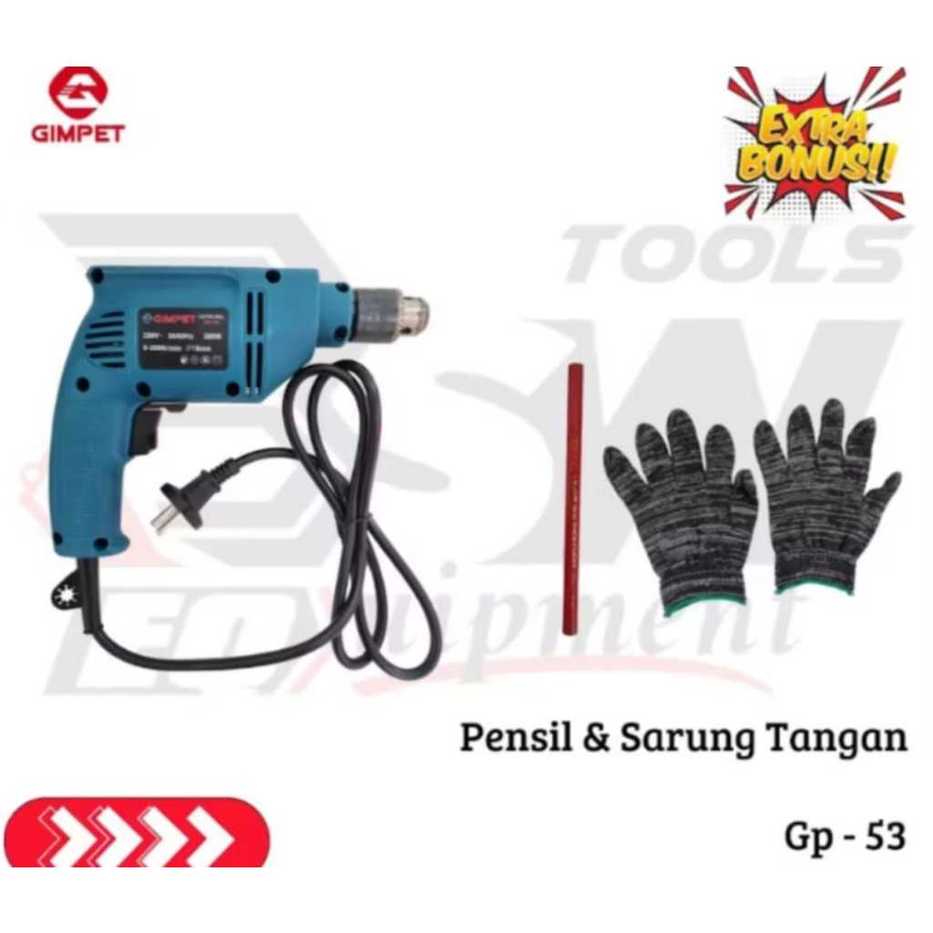 Terlaris Bor Bolak Balik Set Koper  Bor Gimpet 10Mm Set Box Mesin Bor Tangan Listrik Full Tembaga
