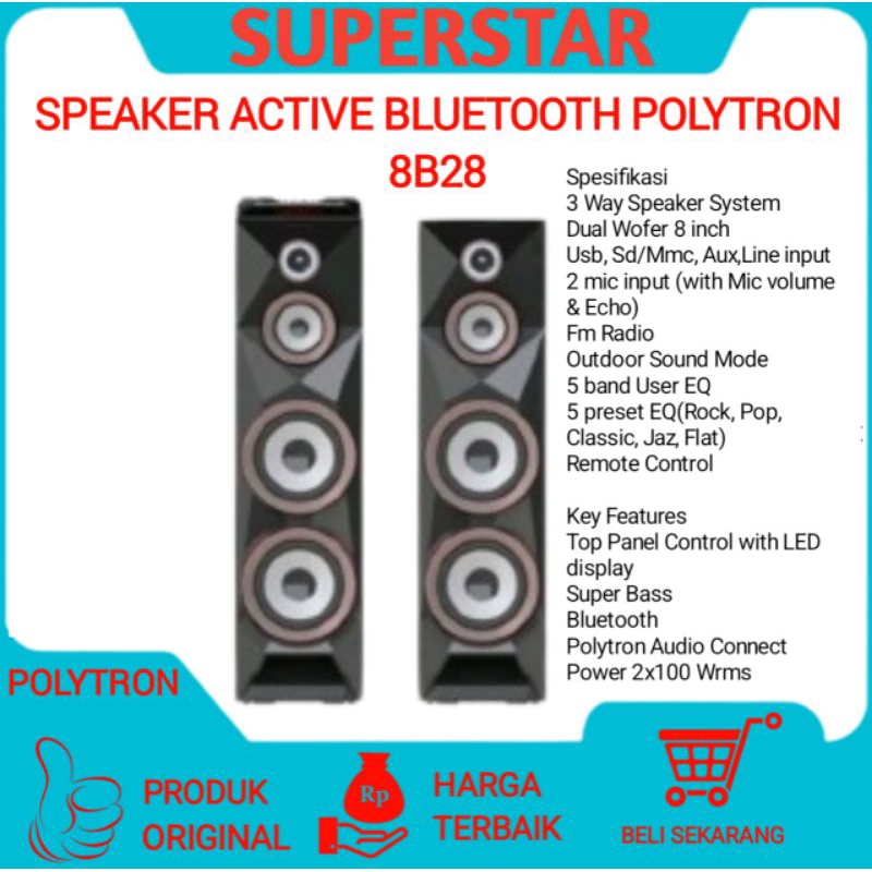 Speaker/Salon Aktive Bluetooth Polytron 8B28