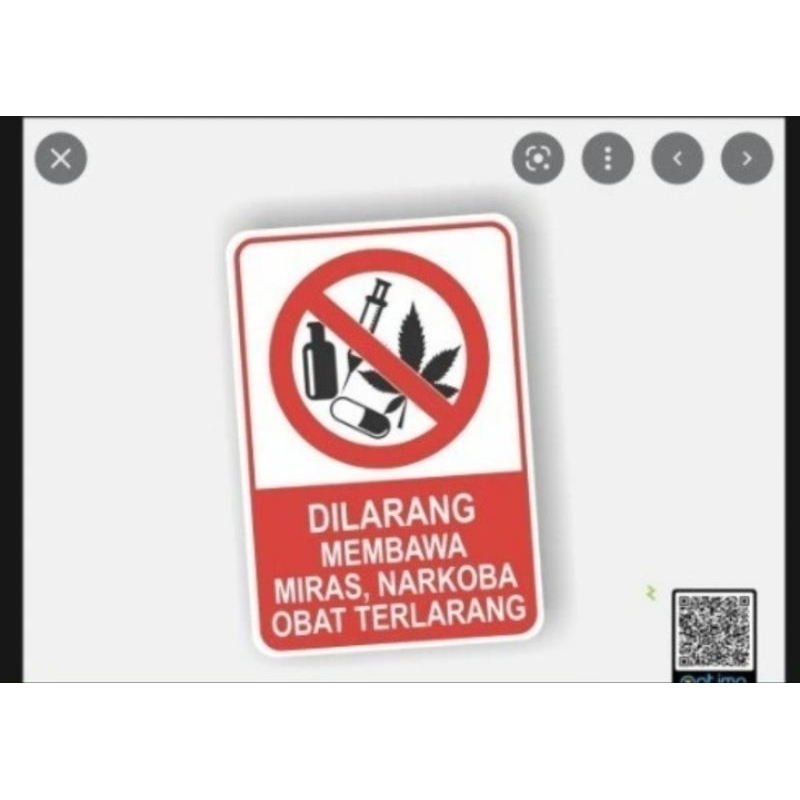 

SIGN STICKER 20 X 30 DILARANG MEMBAWA MINUMAN KERAS DAN LAIN NYA