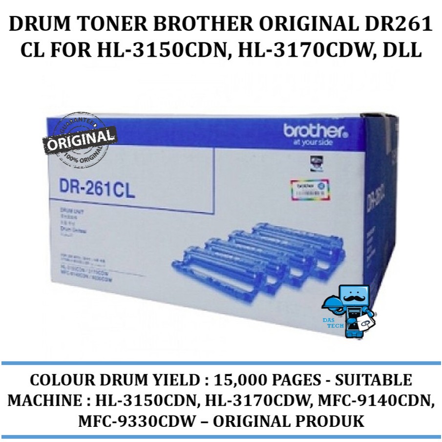 Drum Toner Brother Original DR261 CL for HL-3150CDN, HL-3170CDW, dll