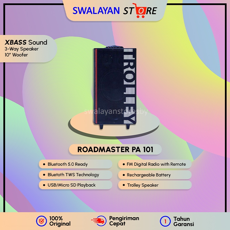 SPEAKER 12 IN DAN 10 IN ROADMASTER TROLY PA-121 / 101 GARANSI RESMI