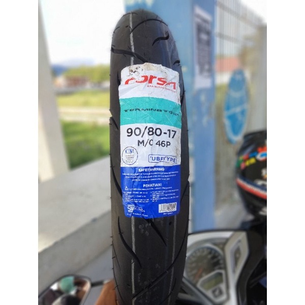 CORSA TERMINATOR 90/80-17 BUKAN TUBLESS BAN LUAR MOTOR BEBEK RING 17 BAN DONAT CORSA