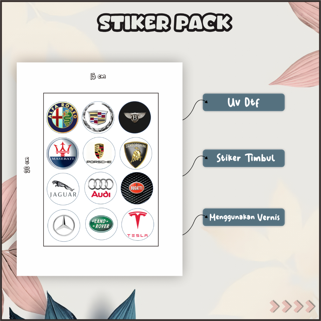 

Stiker Sticker Setiker Tumbler LAptop Hp Cermin Lemari Logo Pack UV DTF Motif Brand Hitam Merah P7