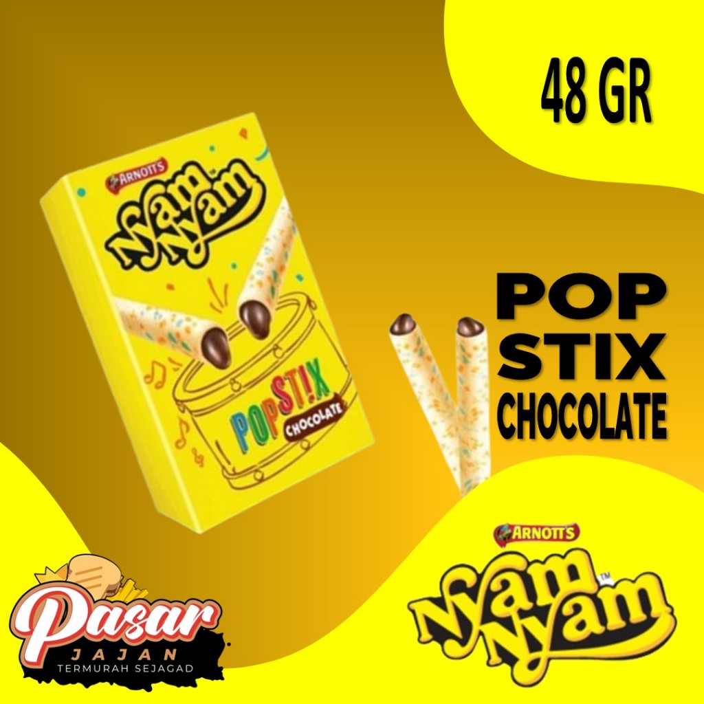 

Nyam Nyam Popstix 48gr / Biskuit Isi Coklat Lumer Produksi Arnott's harga per box 48gr