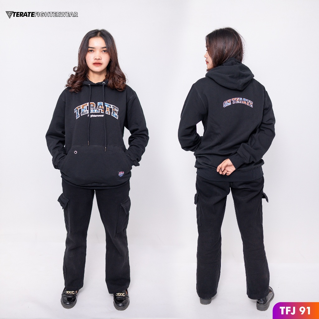 JAKET HOODIE PSHT HITAM JAKET SH TERATE FIGHTERWEAR TFJ 91