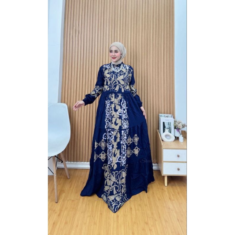 GAMIS BATIK CAP PEKALONGAN GAMIS TWILL RAYON CANDI MEKAR PREMIUM