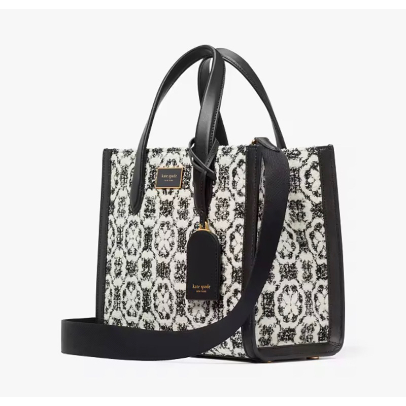 Kate spade Manhattan Spade Flower Monogram Tweed Small Tote