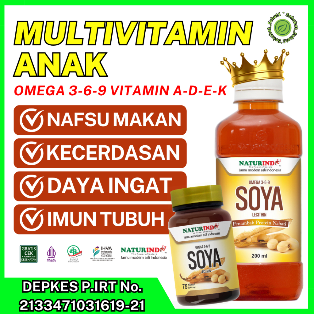 Vitamin Otak Anak Balita Omega 3 6 9 Soya Lechitin Vitamin Otak Anak Cerdas Balita Bayi