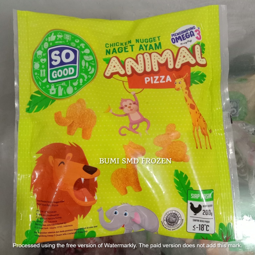 

SO GOOD Nugget Ayam ANIMAL PIZZA 200 Gram