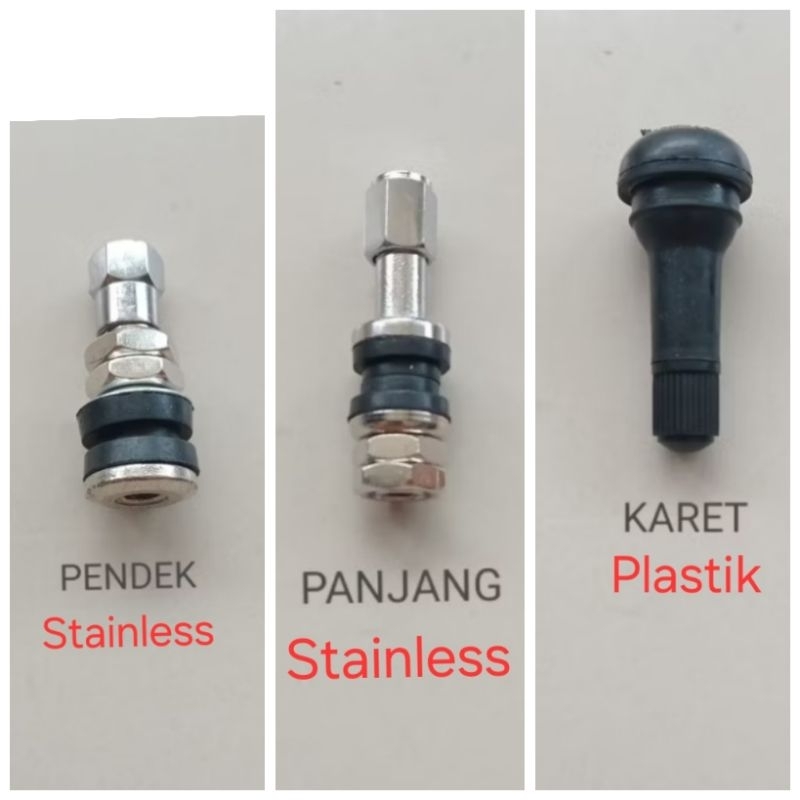 Pentil Ban Tubeless stainless dan plastik untuk Mobil dan Motor