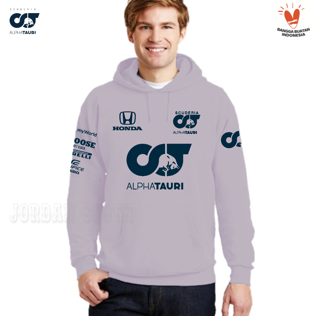 Hoodie Jaket Sweater Team Balap Honda Scuderia Alpha Tauri Formula One F1