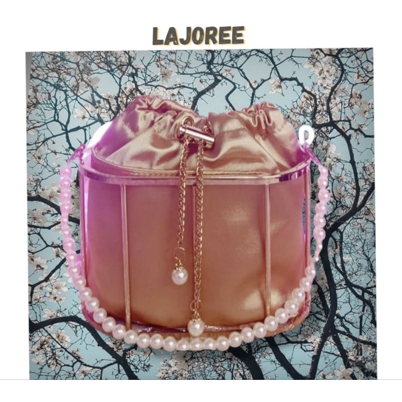 LAJOREE Osaka Clutch Tas Pesta Wanita Cantik Clutchbag Bucket Bag Kondangan Jinjing