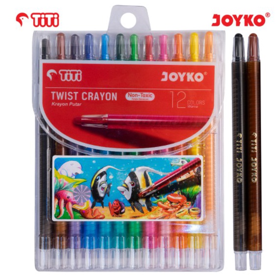 

HEBOH Crayon putar 12 warna Titi TWCR12S 12 Warna Colors twist krayon