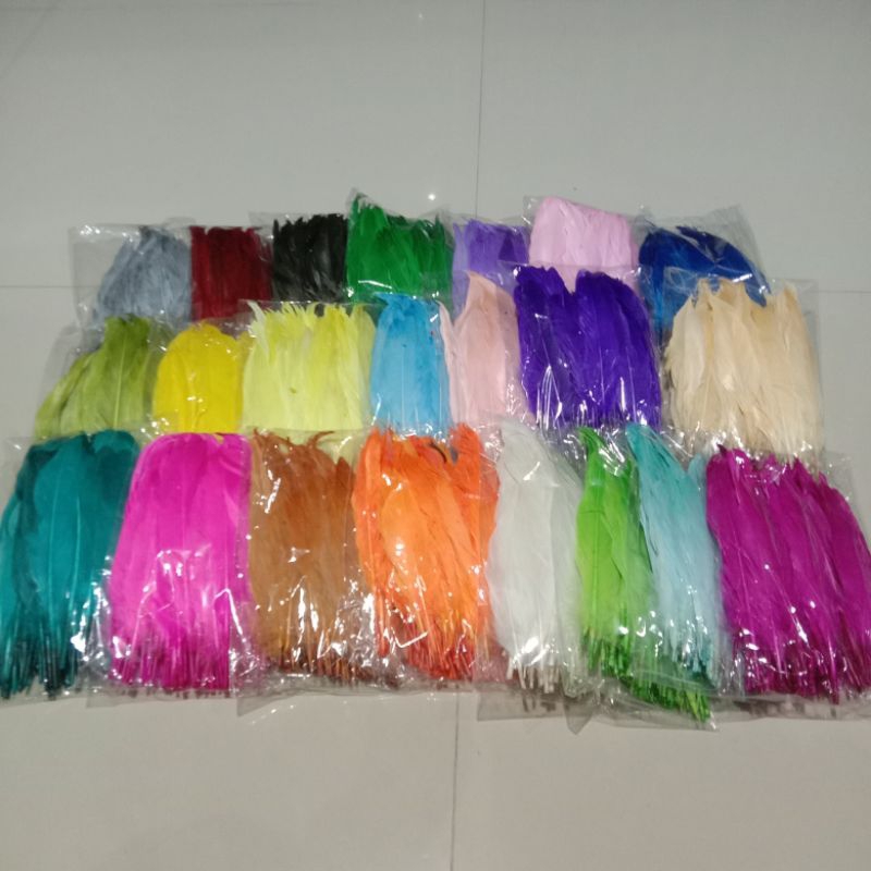 Bulu Angsa Panjang Warna | Bulu Angsa Import | Bulu Putih