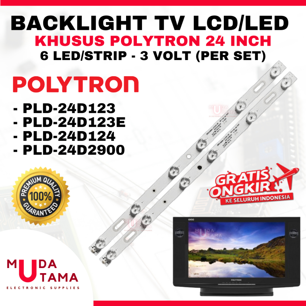 BACKLIGHT TV POLYTRON 24 INCH - PLD24D123 PLD24D123E PLD24D124 PLD24D2900 - BACKLIGHT TV POLYTRON PL