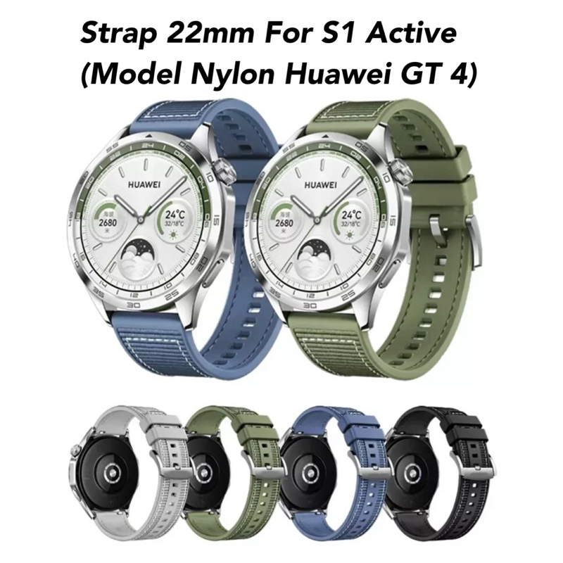 Strap For Mi Watch S1 Active 22mm Composite Silicone Strap For Nylon Braided  Band Model Ori Huawei 
