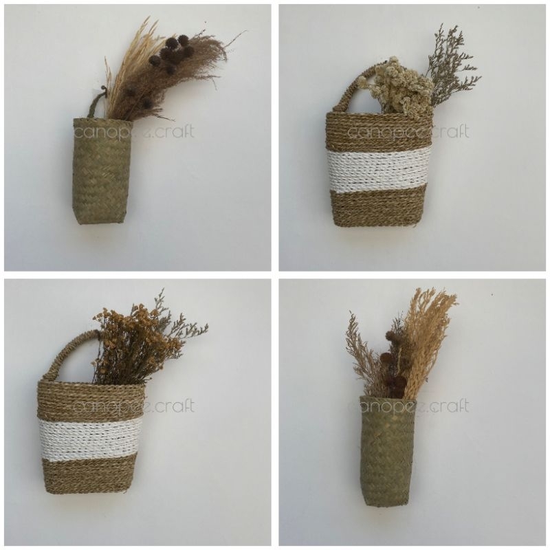 Pot Gantung Anyaman Pandan Vas Gantung Aesthetic