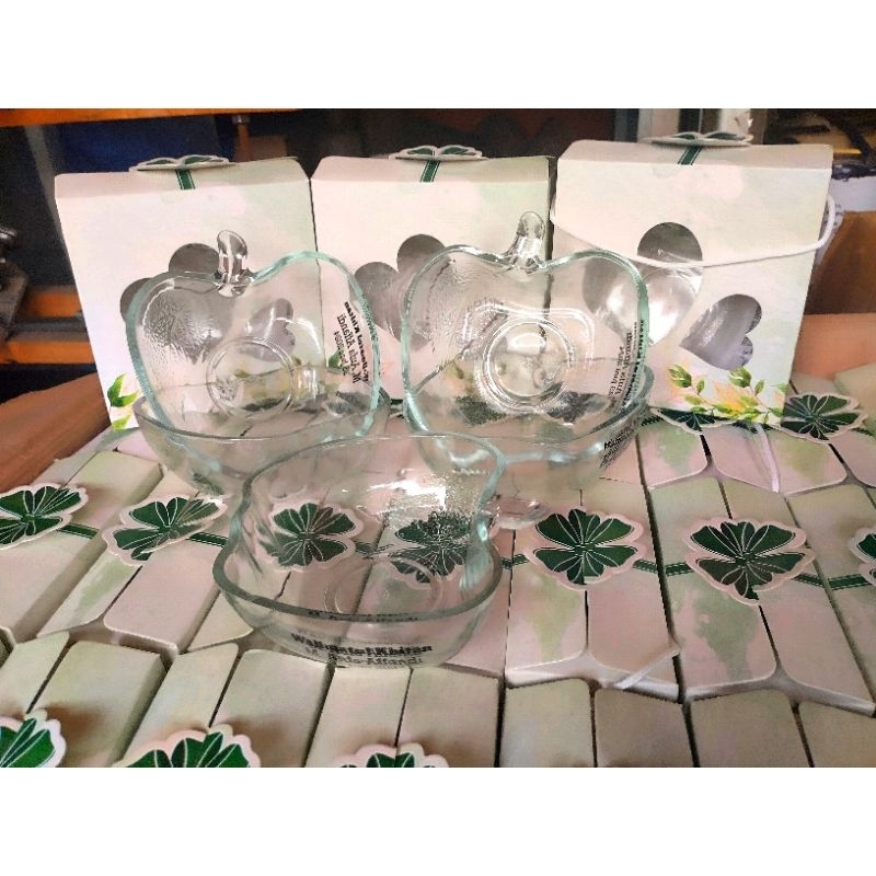 sovenir mangkok apel besar kemas box, sovenir pernikahan