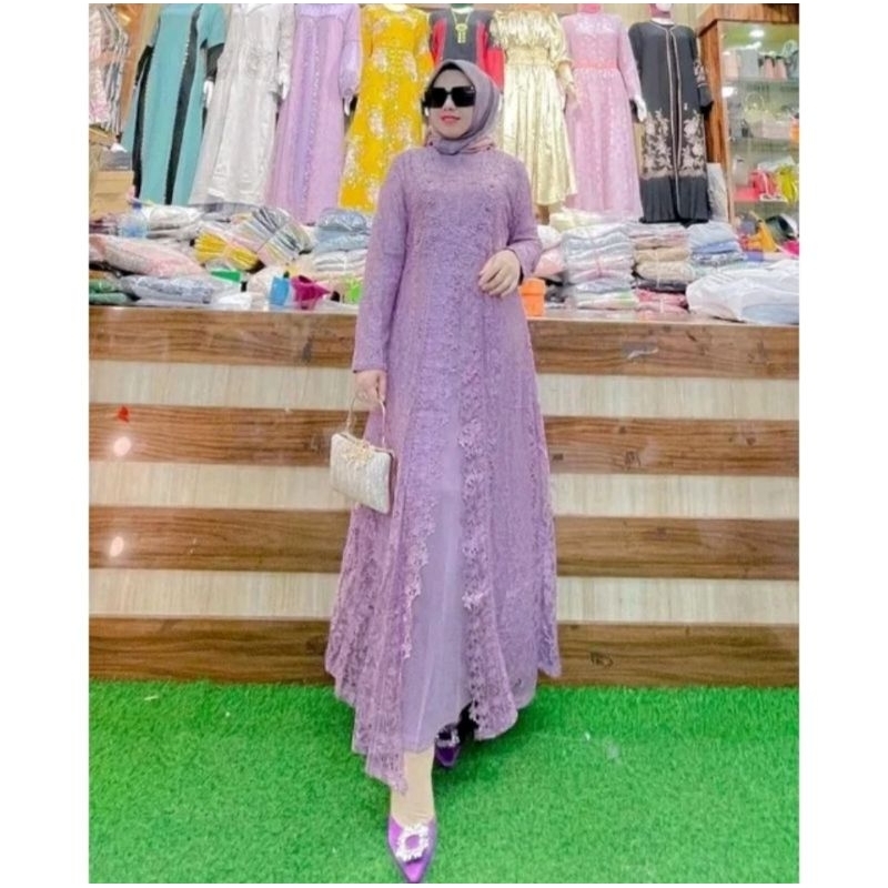 gamis kebaya kerancang free hijab gamis brukat modern pesta kekinian dan kondangan super mewah