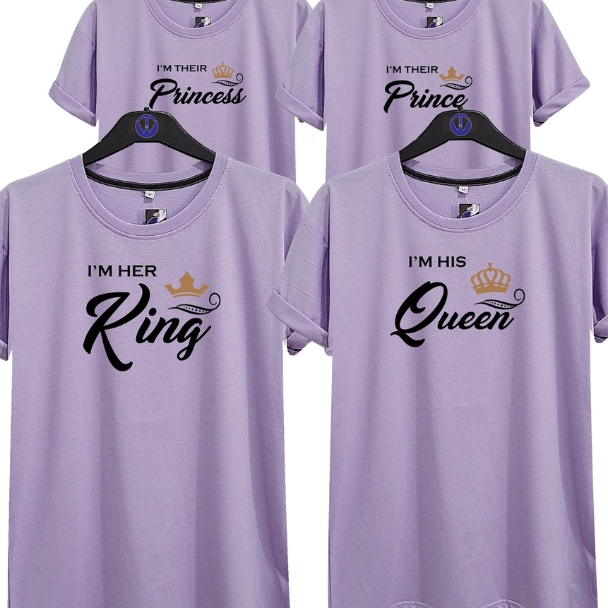 Kilat FAMILY KQPP UNGU LILAC  KAOS KELUARGA KING QUEEN PRINCE PRINCESS  KAOS COUPLE  KAOS UNISEX PRI