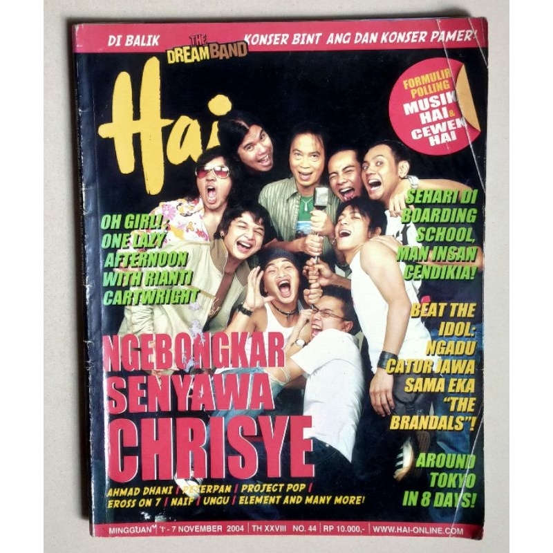 Majalah Hai 1 November 2004 : Chrisye & Friends - Ahmad Dhani - Ariel - Dian Sastro - Dewa