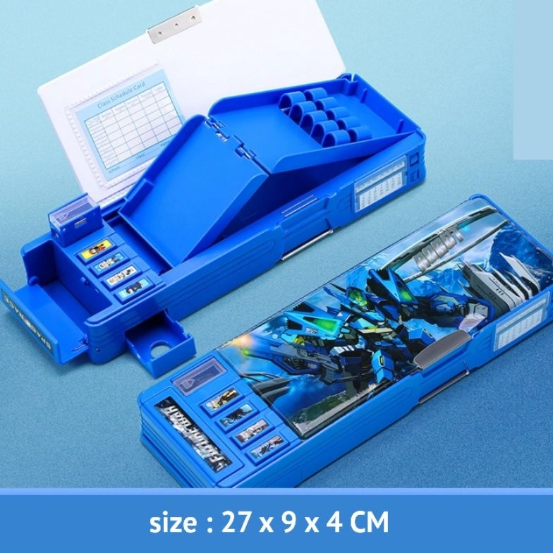 

Kotak Pensil Robot Anime Tempat Pensil Multifungsi 4 Tombol Pencil Case Anak Laki Laki k X6I6