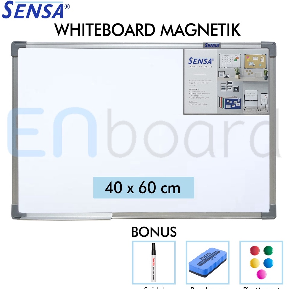 

Papan Tulis Whiteboard White Board Gantung Magnet Single Face Sensa 4 x 6 cm t H6T9