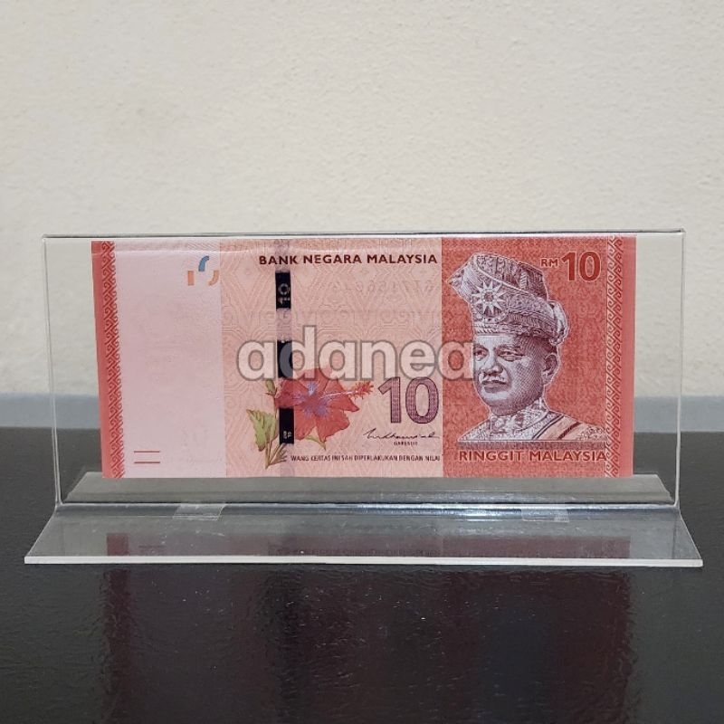 Pajangan Hiasan Akrilik Display Uang Malaysia 10 Ringgit